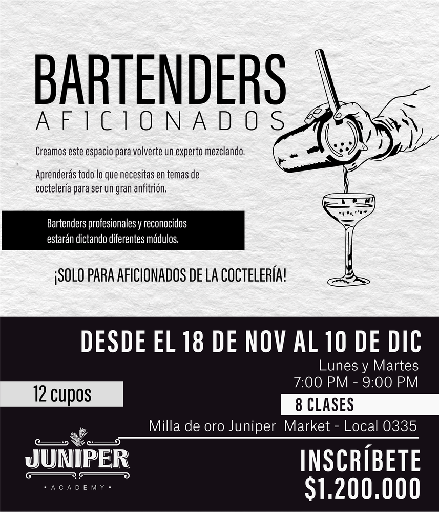 DIPLOMADO BARTENDERS AFICIONADOS